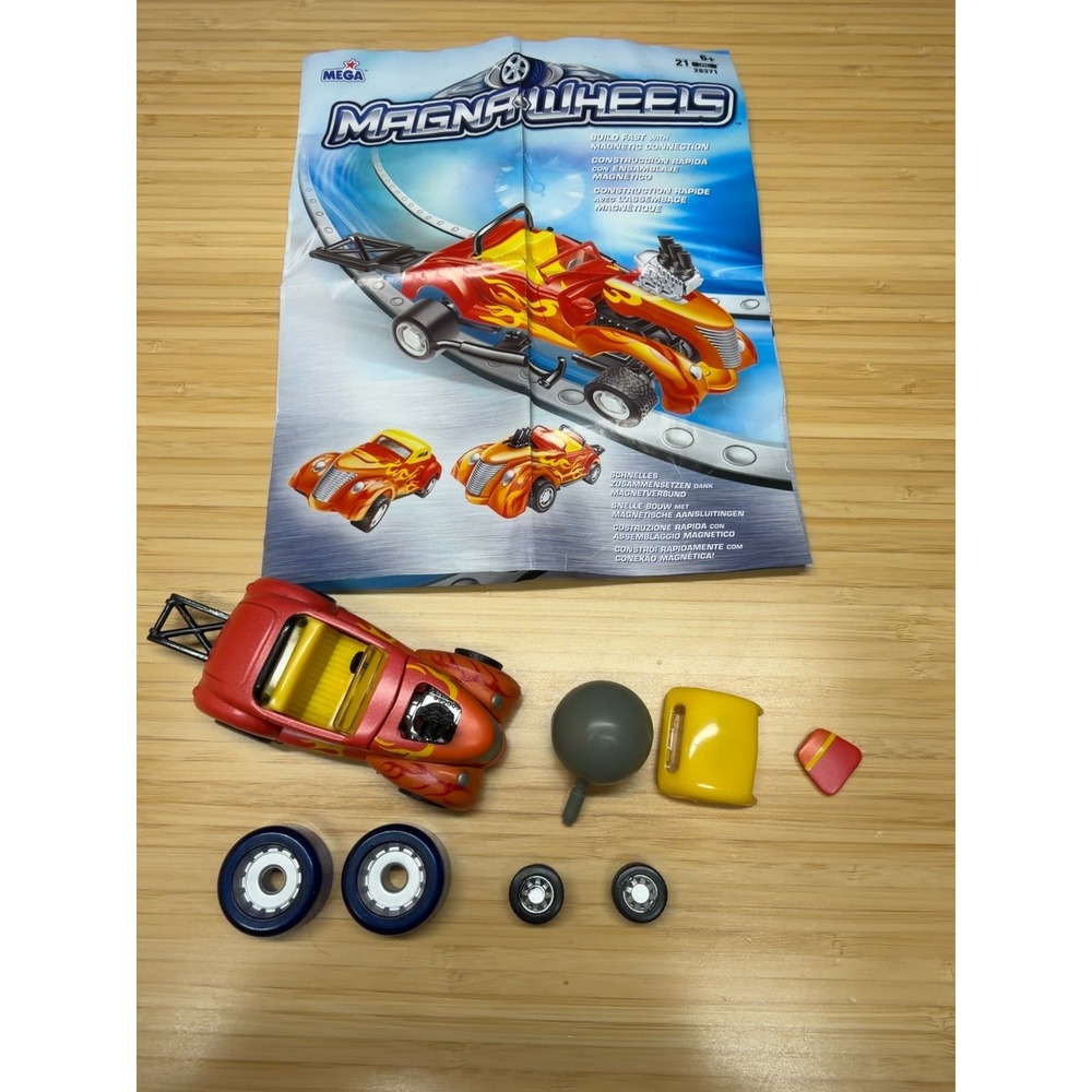 Mega Magnawheels 28371 Hot Rod Magnetic Car Parts Manual Incomplete 2006